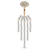 Crowned Ice Chandelier Belly Bar with Rose Gold Plating