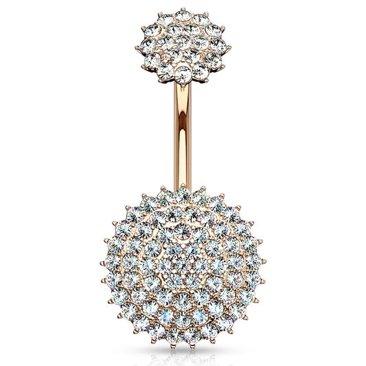 Crowned Motley™ Belly Bar with Rose Gold Plating - Fixed (non-dangle) Belly Bar. Navel Rings Australia.