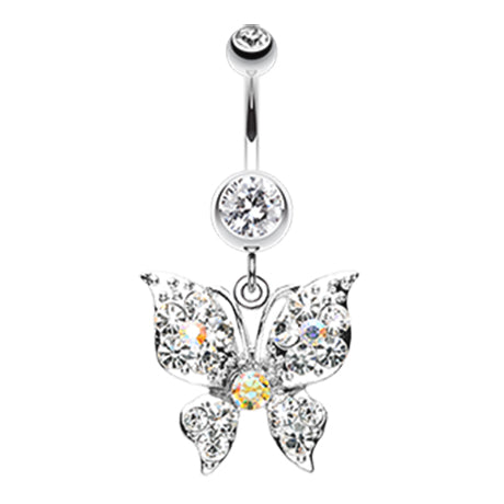 Glitterati Butterfly Belly Bar - Dangling Belly Ring. Navel Rings Australia.