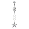 Geo Drop Floral Belly Ring