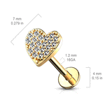 Infinite Love Heart Body Jewellery with Rose Gold Plating. Labret, Monroe, Tragus and Cartilage Earrings.