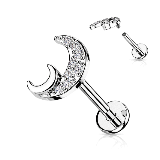 Midnight Moons Body Jewellery. Labret, Monroe, Tragus and Cartilage Earrings.