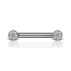 Cubic Zirconia Engraved Nipple Barbell by Maria Tash in White Gold