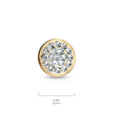 Internally Threaded Crystal Paved 14g Replacement Ball in 14k White Gold