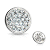Internally Threaded Crystal Paved 14g Replacement Ball in 14k White Gold