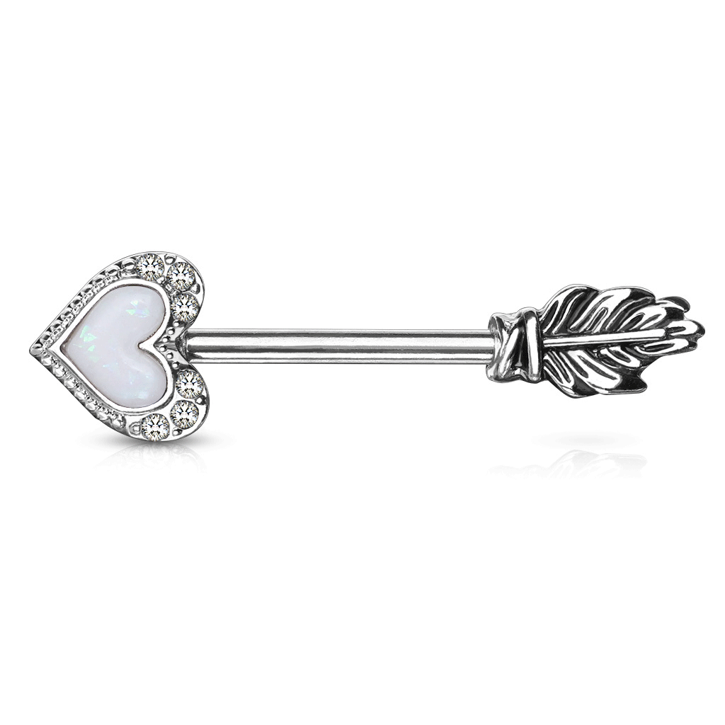 Opal Cupid Bow Nipple Ring