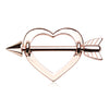 Cupid's Love Struck Heart Nipple Shield Ring with Rose Gold Plating