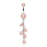 Pearl Acrylic Dangle Belly Rings - Dangling Belly Ring. Navel Rings Australia.