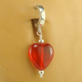TummyToys® Silver Glass Heart Belly Huggy - TummyToys® Patented Clasp. Navel Rings Australia.