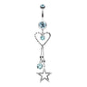 Galaxy of Love Belly Dangle - Dangling Belly Ring. Navel Rings Australia.