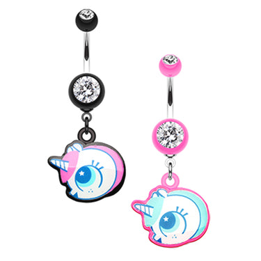 Baby Unicorn Belly Dangle - Dangling Belly Ring. Navel Rings Australia.