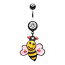 Bumbly Bee Lovin Belly Dangle - Dangling Belly Ring. Navel Rings Australia.