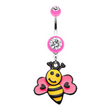 Bumbly Bee Lovin Belly Dangle - Dangling Belly Ring. Navel Rings Australia.