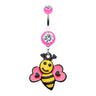 Bumbly Bee Lovin Belly Dangle - Dangling Belly Ring. Navel Rings Australia.