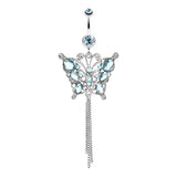 Imperial Butterfly Belly Chandelier - Dangling Belly Ring. Navel Rings Australia.