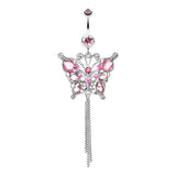 Imperial Butterfly Belly Chandelier - Dangling Belly Ring. Navel Rings Australia.