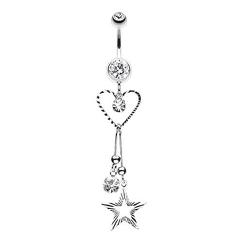 Galaxy of Love Belly Dangle - Dangling Belly Ring. Navel Rings Australia.