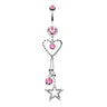 Galaxy of Love Belly Dangle - Dangling Belly Ring. Navel Rings Australia.