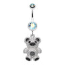 Adorable Teddy Bear Belly Dangle - Dangling Belly Ring. Navel Rings Australia.