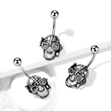 Cyborg Skull Belly Button Ring