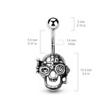 Cyborg Skull Belly Button Ring