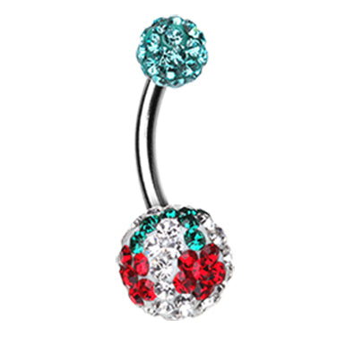 Motleys™ Dainty Daisy Belly Bar - Basic Curved Barbell. Navel Rings Australia.