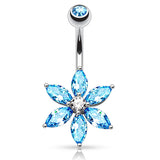 The Classic Daisy Belly Bar - Fixed (non-dangle) Belly Bar. Navel Rings Australia.