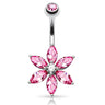 The Classic Daisy Belly Bar - Fixed (non-dangle) Belly Bar. Navel Rings Australia.