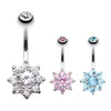 Crystal Daisy Belly Button Ring
