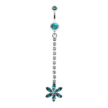 Zarina's Lo Drop Daisy Belly Ring - Dangling Belly Ring. Navel Rings Australia.