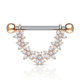 Dai-Dai Daisy Drop Nipple Bar with Rose Gold Plating - Nipple Ring. Navel Rings Australia.