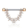 Dai-Dai Daisy Drop Nipple Bar with Rose Gold Plating - Nipple Ring. Navel Rings Australia.