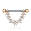 Dai-Dai Daisy Drop Nipple Bar with Rose Gold Plating