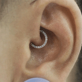16g Cubic Zirconia Horizontal Eternity Hoop Earring by Maria Tash in Rose Gold