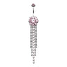 Bedazzled Waterfall Belly Button Bar - Dangling Belly Ring. Navel Rings Australia.