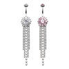 Bedazzled Waterfall Belly Button Bar