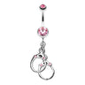 Naughty Girls Hand Cuffs Navel Ring - Dangling Belly Ring. Navel Rings Australia.