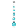 Diamanté Gem Chain Belly Ring - Dangling Belly Ring. Navel Rings Australia.