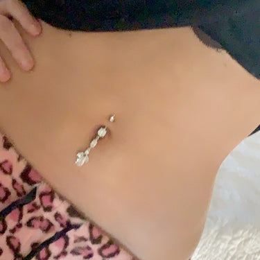 Glacial Principessa Drop Belly Ring - Dangling Belly Ring. Navel Rings Australia.