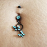 Blackline Fantasy Butterfly Belly Bar - Dangling Belly Ring. Navel Rings Australia.