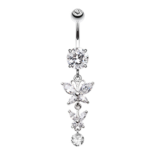 Pieridae Butterfly Belly Ring - Dangling Belly Ring. Navel Rings Australia.