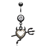 Cupids Lil' Devil Heart Belly Button Ring - Dangling Belly Ring. Navel Rings Australia.