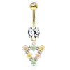 Trinity Matrix Triangle Belly Dangle with Gold Plating