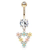 Trinity Matrix Triangle Belly Dangle with Rose Gold Plating