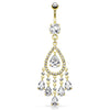ChaCha Chandelier Belly Dangle with Gold Plating