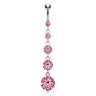 Diamanté Gem Chain Belly Ring - Dangling Belly Ring. Navel Rings Australia.
