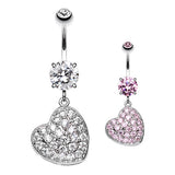 Seduced My Heart Belly Piercing Ring - Dangling Belly Ring. Navel Rings Australia.