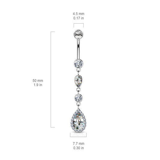 Journey Navel Ring in 14K Yellow Gold - Dangling Belly Ring. Navel Rings Australia.