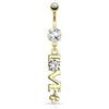 LOVE Message Belly Dangle with Gold Plating