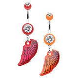 Vivid UV Angel Wing Belly Dangle - Dangling Belly Ring. Navel Rings Australia.